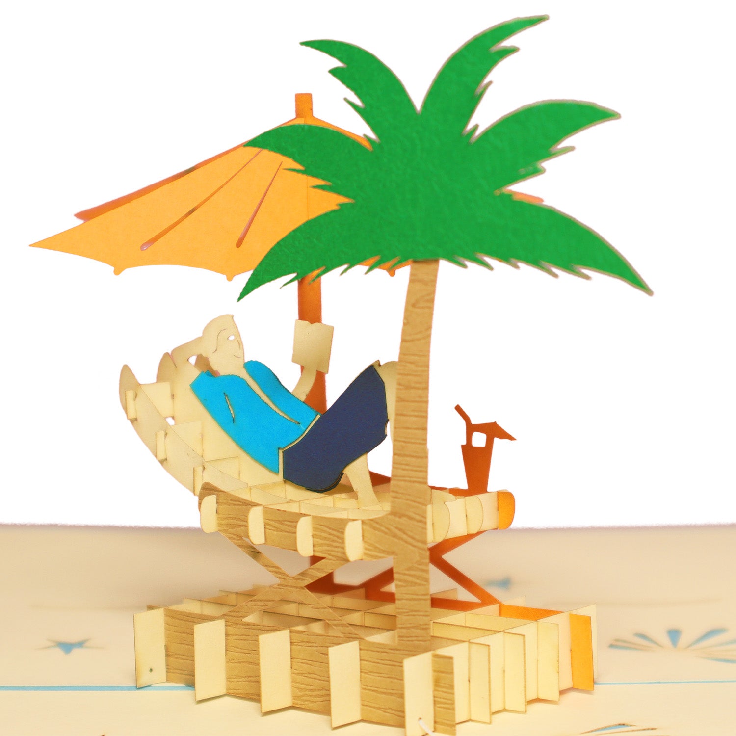 3D Pop-Up Karte Urlaub & Entspannung, Strand, N251