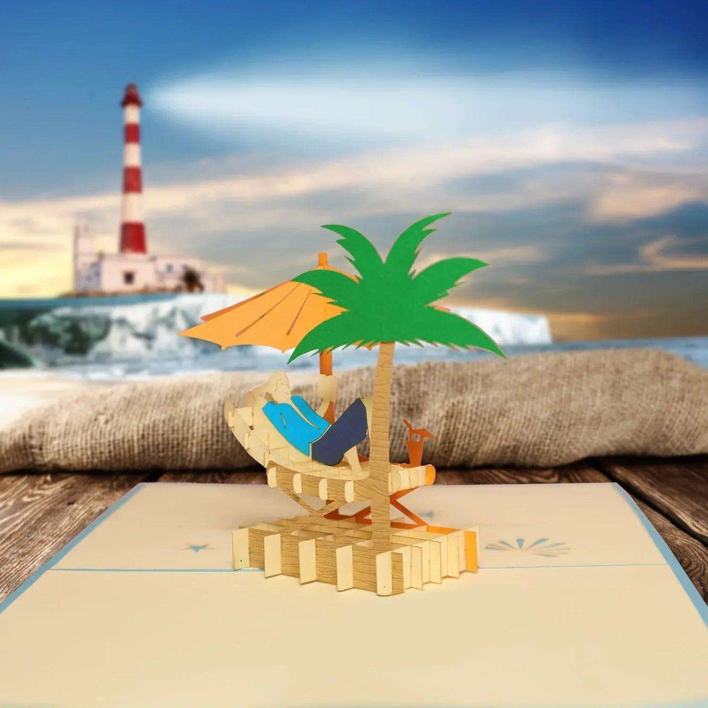3D Pop-Up Karte Urlaub & Entspannung, Strand, N251 - LINPopUp