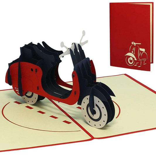 3D Pop-Up Karte Vespa - Grußkarte für Biker & Motorradfans, N253 LINPopUp N253