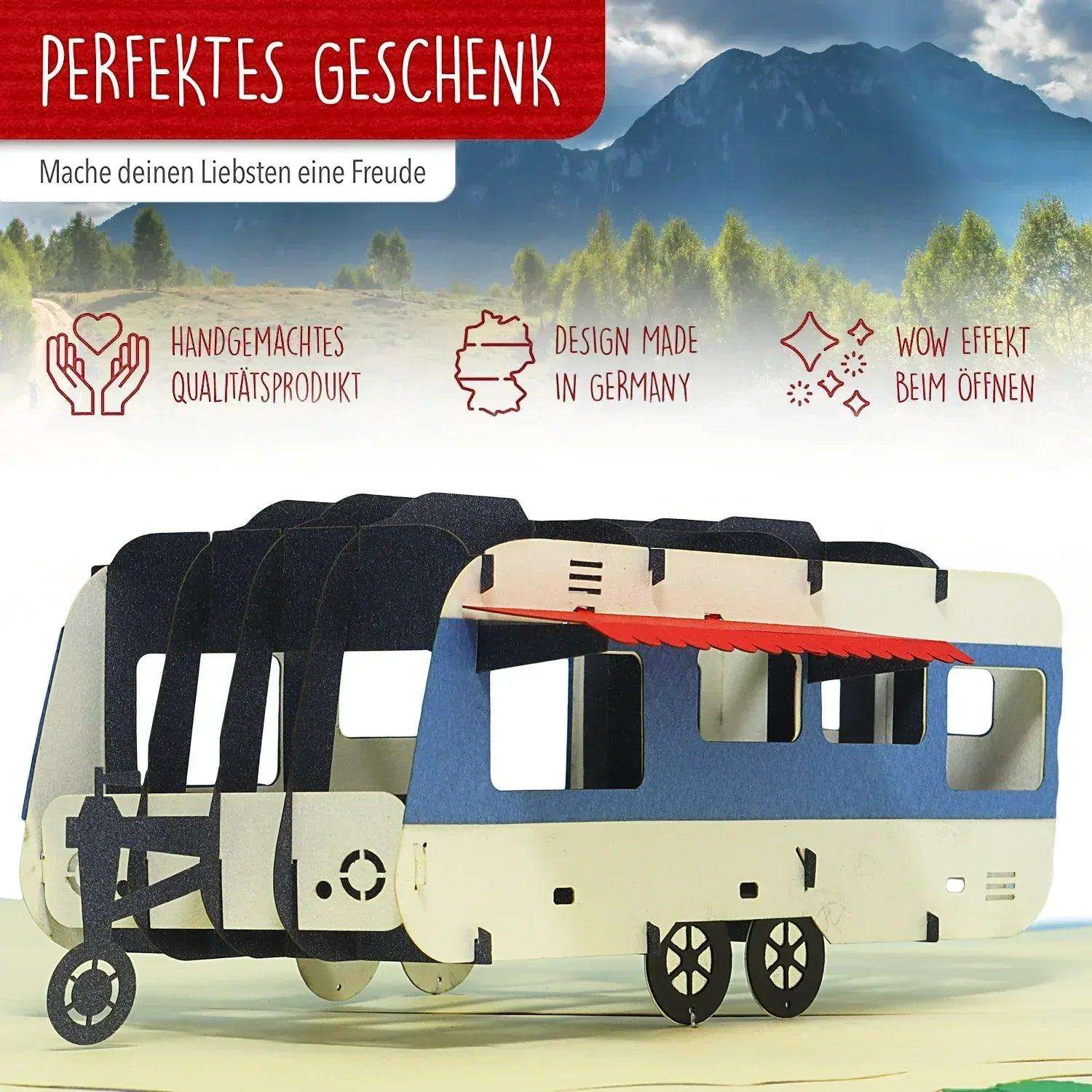 3D Pop-Up Karte, Campingwagen - Camping Gutschein, N346 - LINPopUp