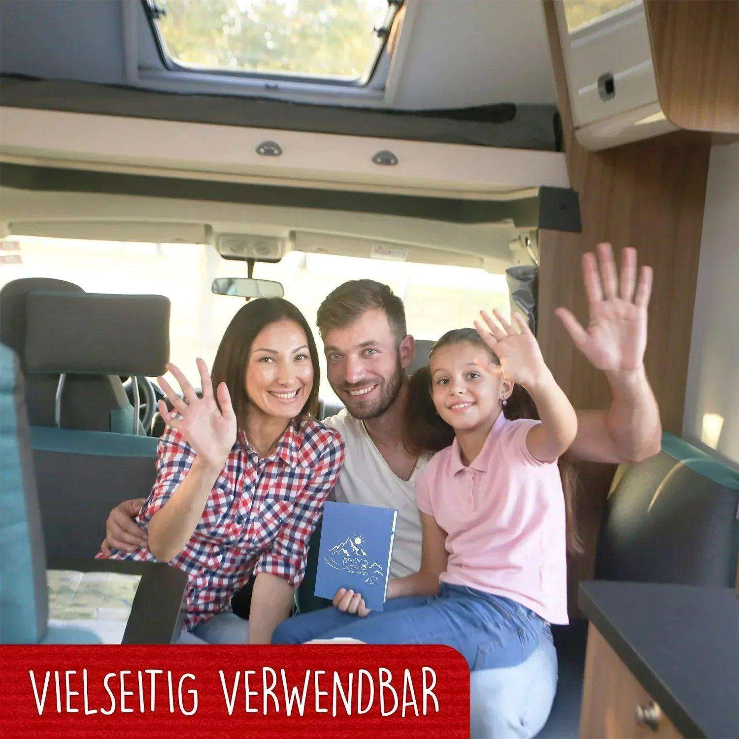 3D Pop-Up Karte, Campingwagen - Camping Gutschein, N346 - LINPopUp
