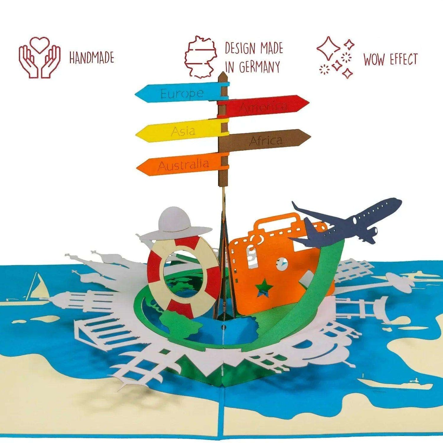 Rotierende 3D Pop-Up Karte - Urlaub Reise Gutschein, N112 - LINPopUp