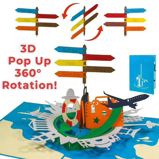 Rotierende 3D Pop-Up Karte - Urlaub Reise Gutschein, N112 LINPopUp N112