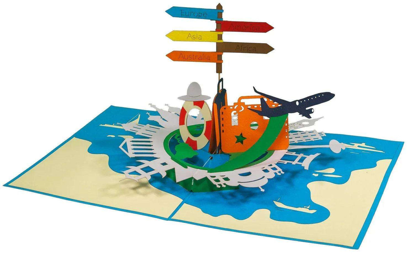 Rotierende 3D Pop-Up Karte - Urlaub Reise Gutschein, N112 - LINPopUp