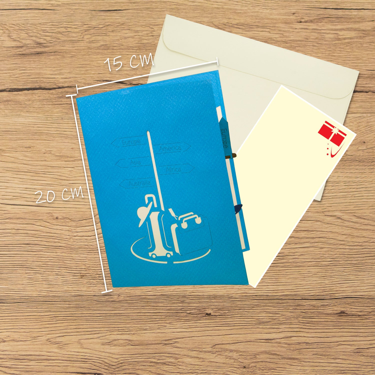 Rotierende 3D Pop-Up Karte - Urlaub Reise Gutschein, N112