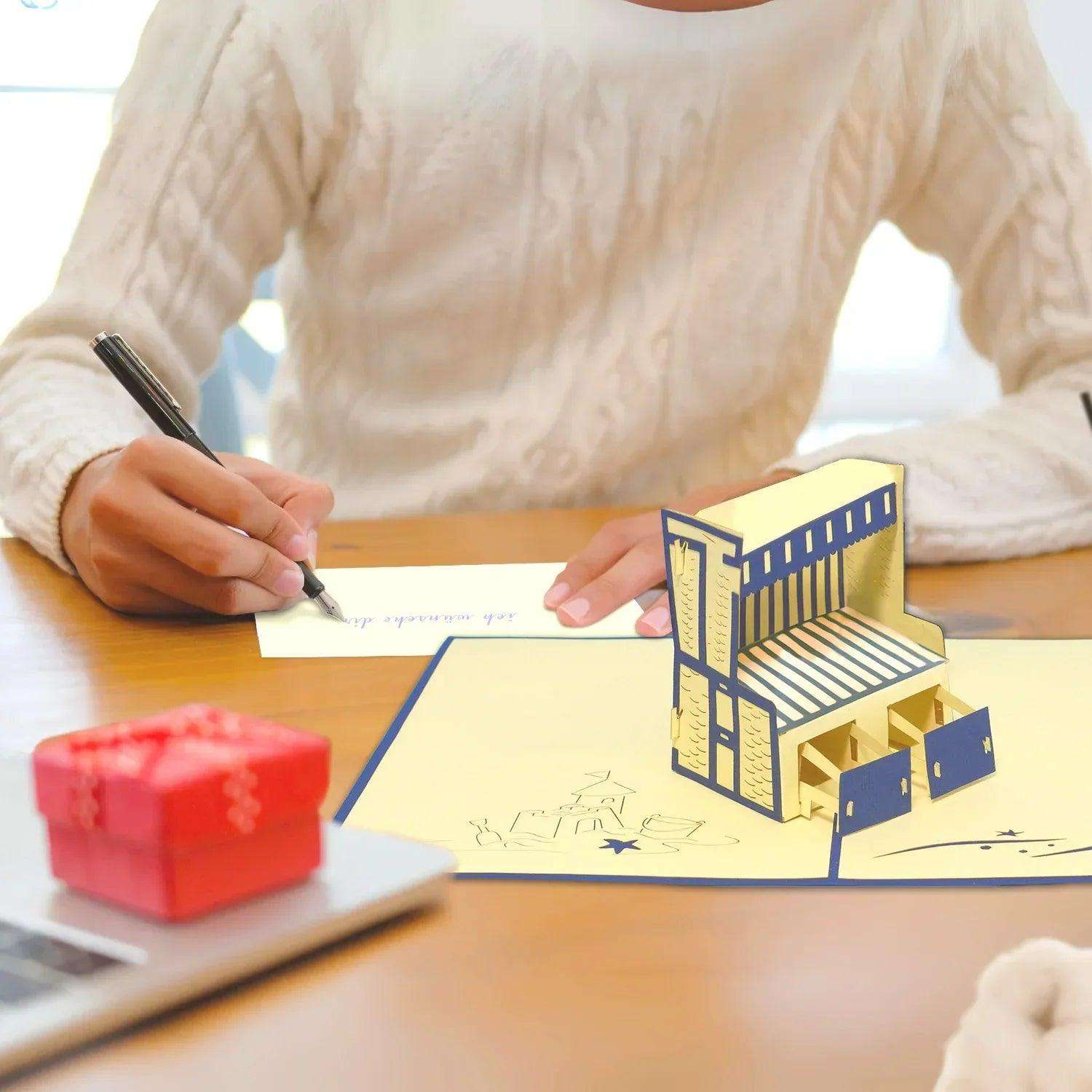 3D Pop-Up Karte, Strand, Urlaub & Entspannung, Strandkorb, N106 - LINPopUp