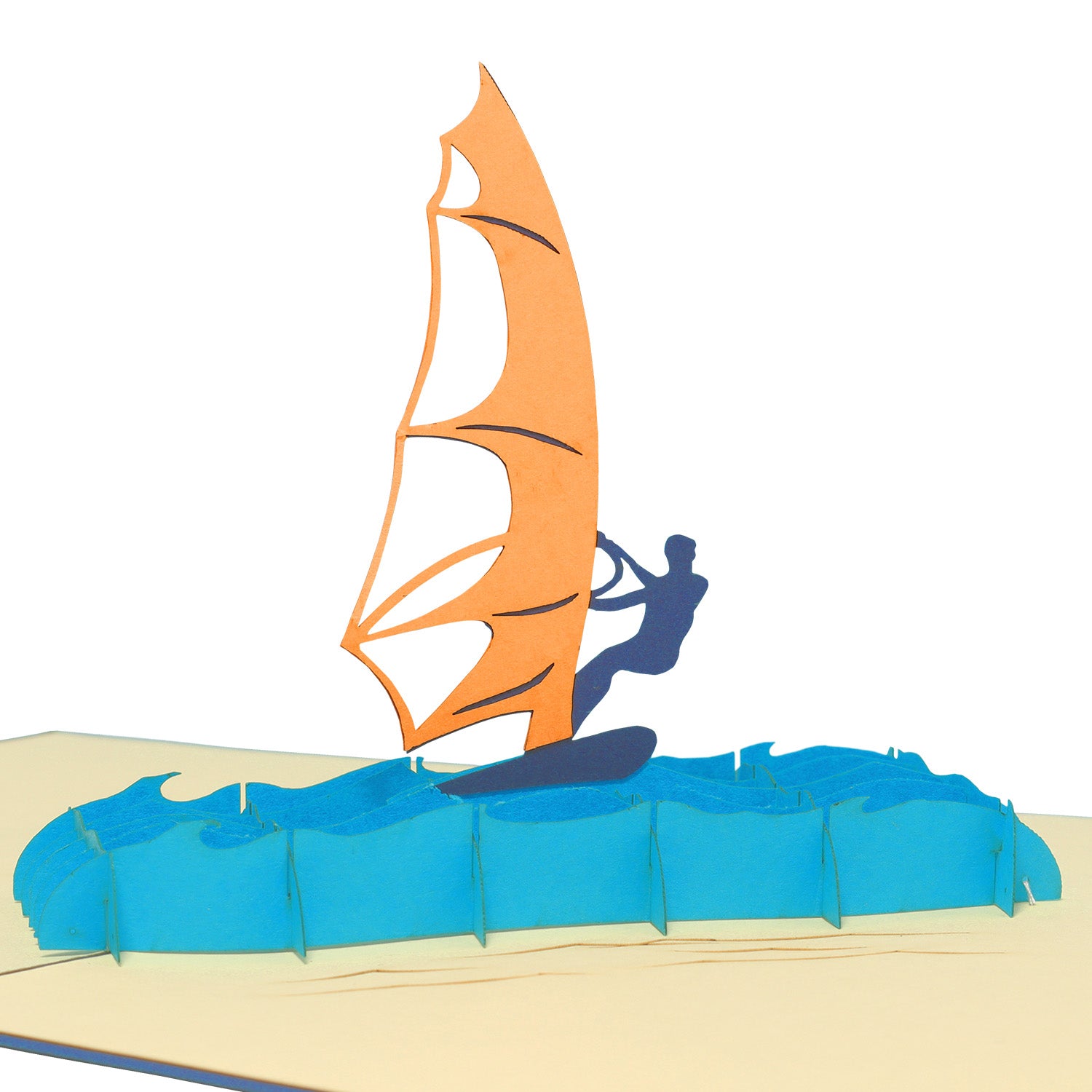 3D Pop-Up Karte, Strand, Urlaub & Entspannung, Surfen, N108