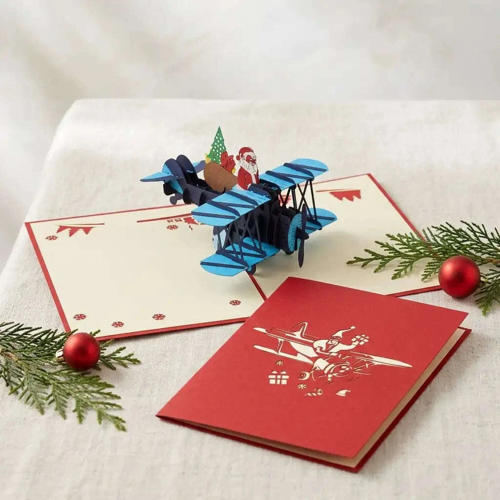 Pop Up Karte 3D Nikolaus im Doppeldecker – Weihnachtskarte mit Wow-Effekt | LINPopUp LINPopUp 17660-N455