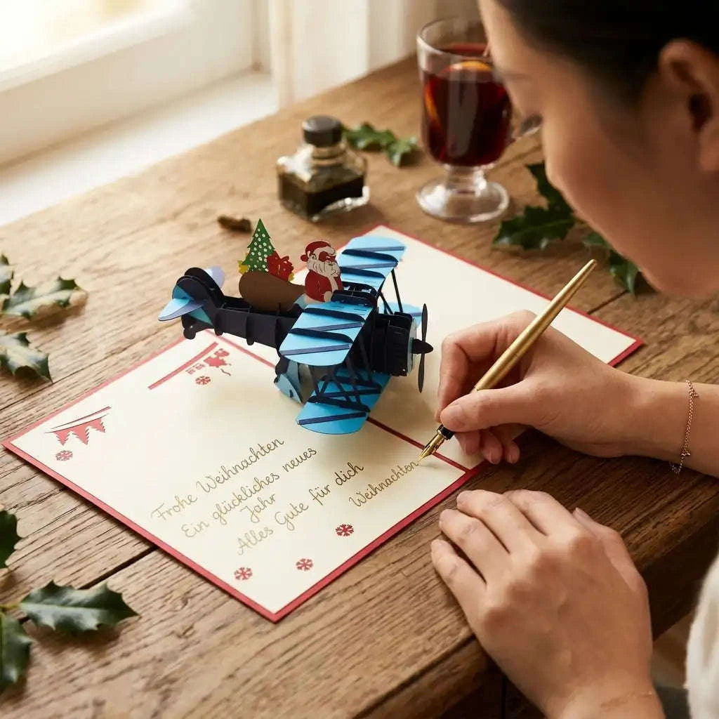 Pop Up Karte 3D Nikolaus im Doppeldecker – Weihnachtskarte mit Wow-Effekt | LINPopUp LINPopUp 17660-N455