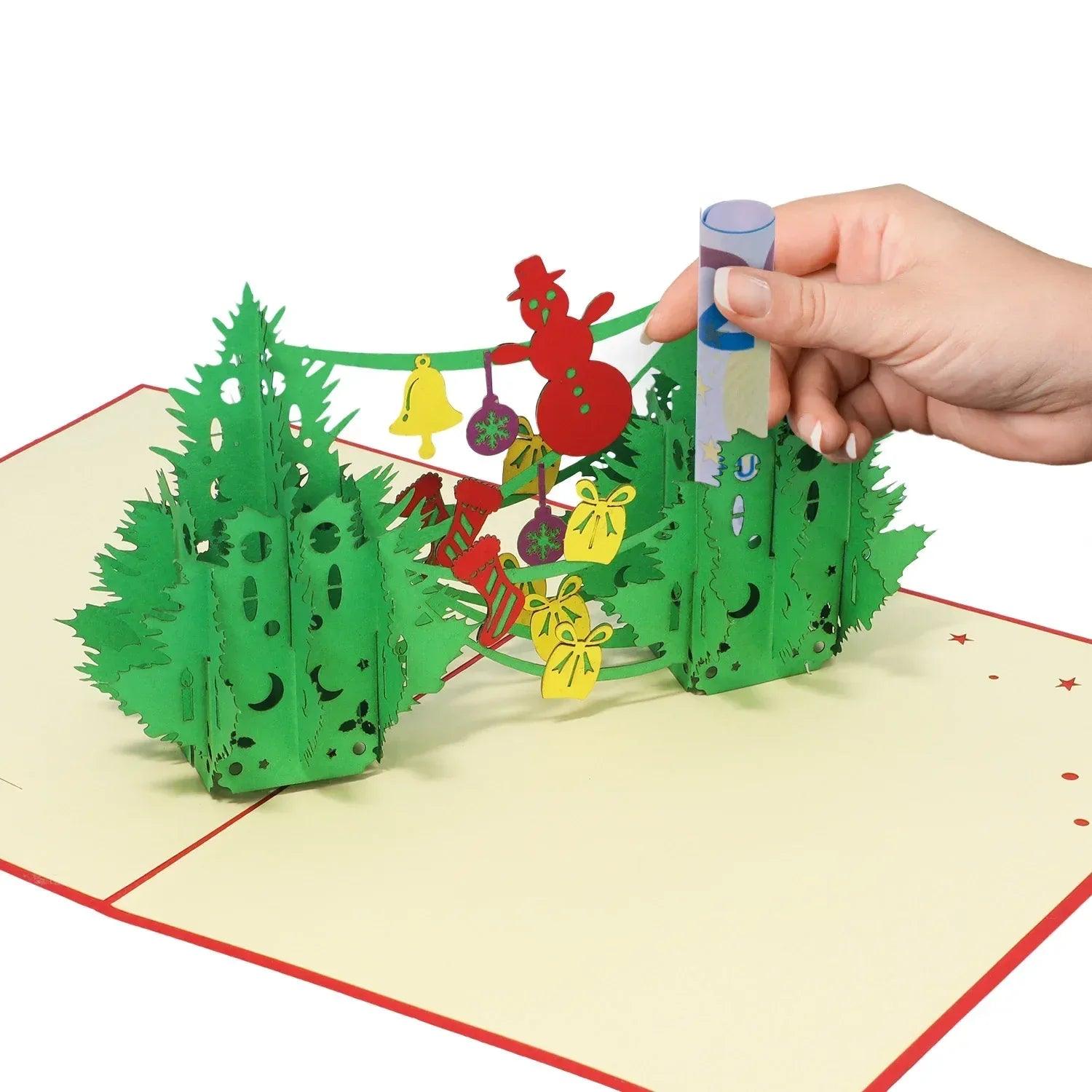 Pop Up Weihnachtskarte 3D - Tannenbaum, Weihnachtsbaum, Weihnachtsbäume, N449 - LINPopUp