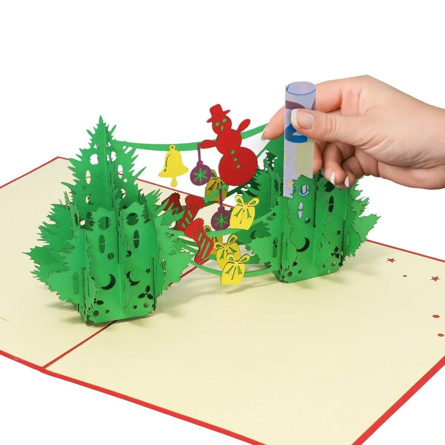 Pop Up Weihnachtskarte 3D - Tannenbaum, Weihnachtsbaum, Weihnachtsbäume, N449 - LINPopUp