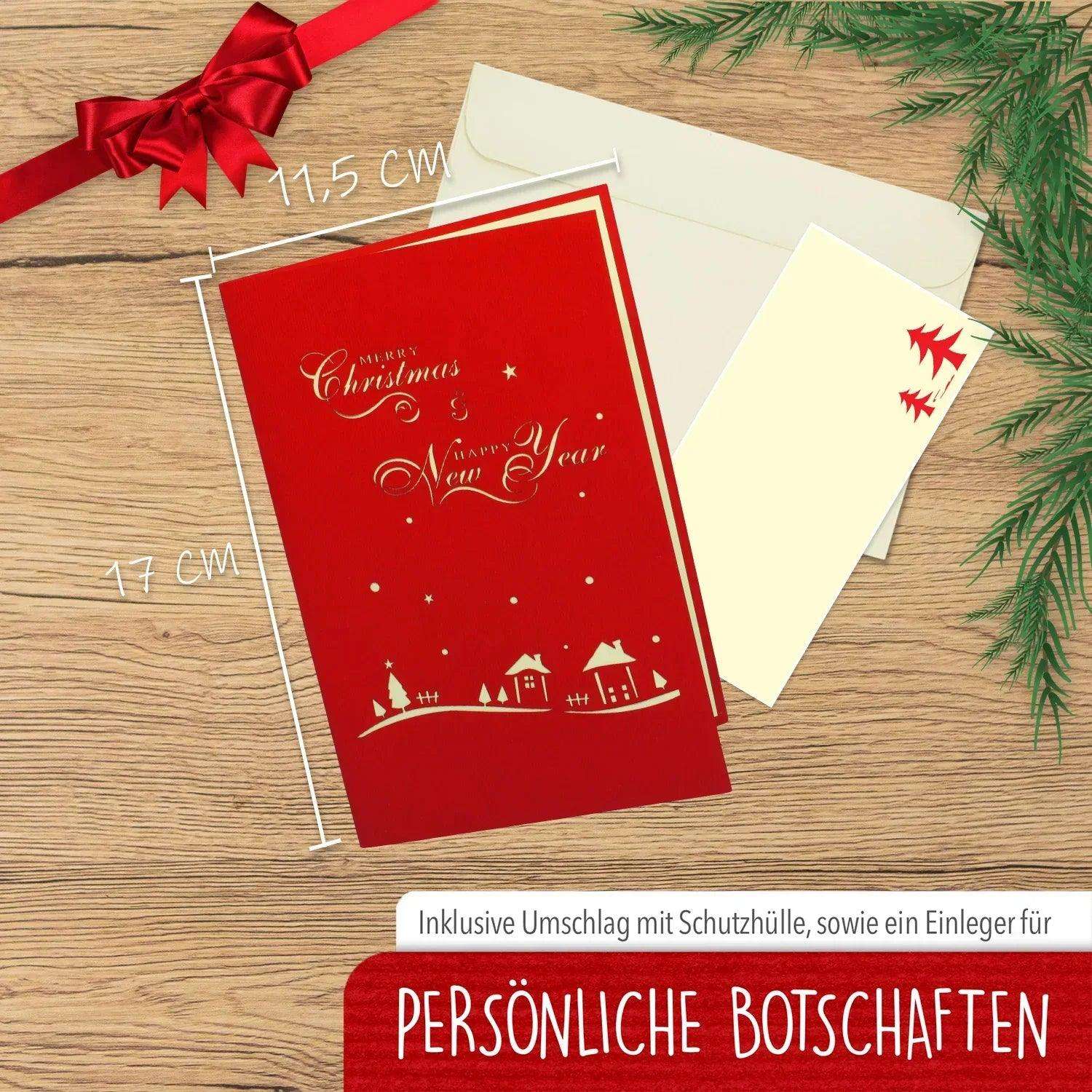 Pop Up Weihnachtskarte 3D - Weihnachtshaus, N414 - LINPopUp