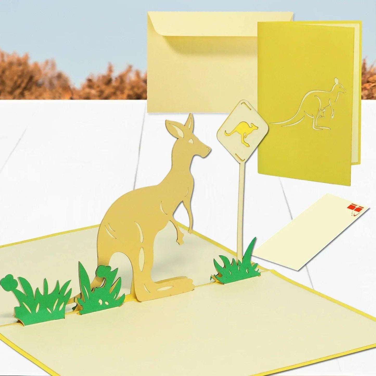 3D Pop-Up Karte Australien Känguru, N297 - LINPopUp