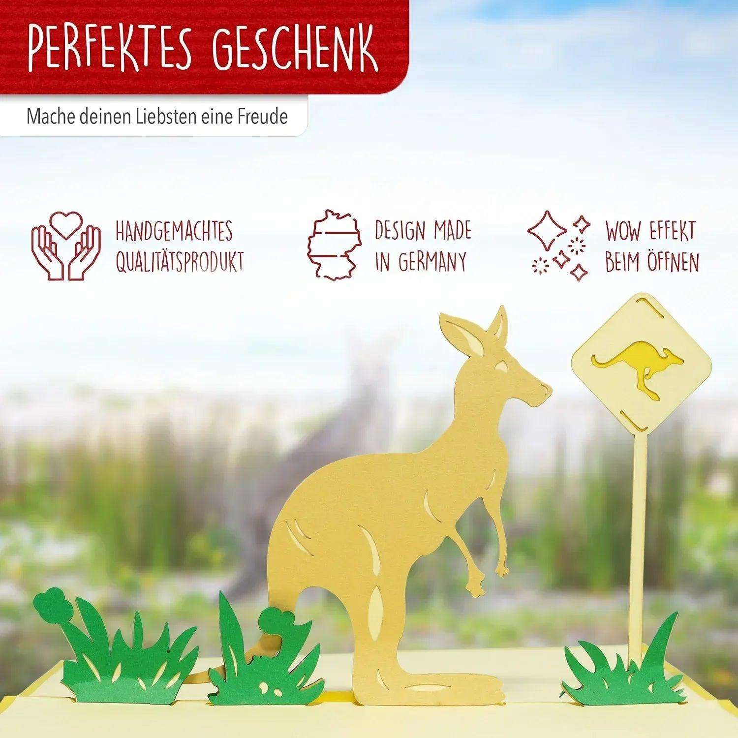 3D Pop-Up Karte Australien Känguru, N297 LINPopUp N297