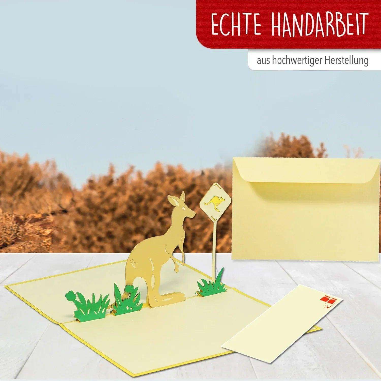 3D Pop-Up Karte Australien Känguru, N297 - LINPopUp