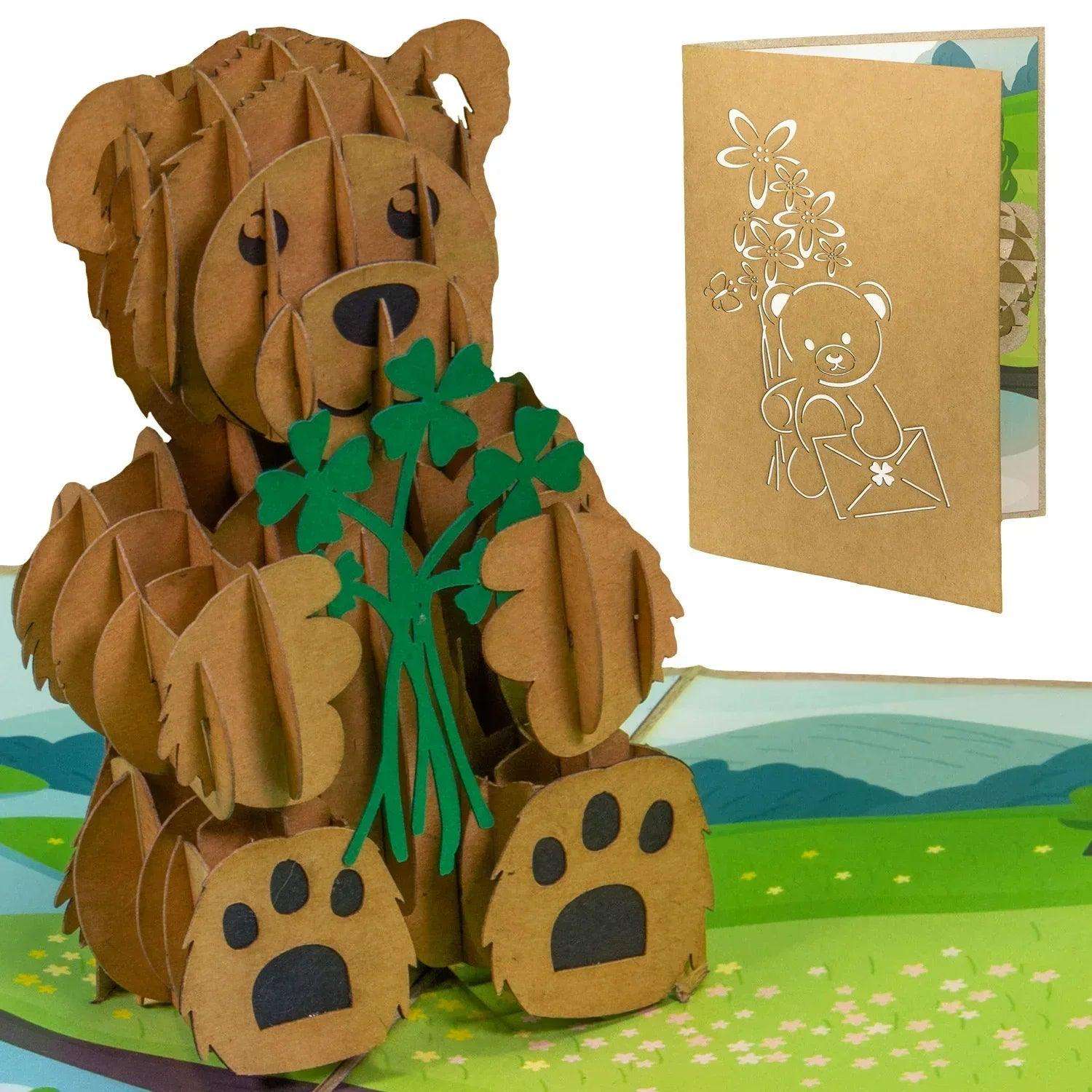 3D Pop-Up Karte Bär am Fluss Blumenwiese, N78 LINPopUp N78