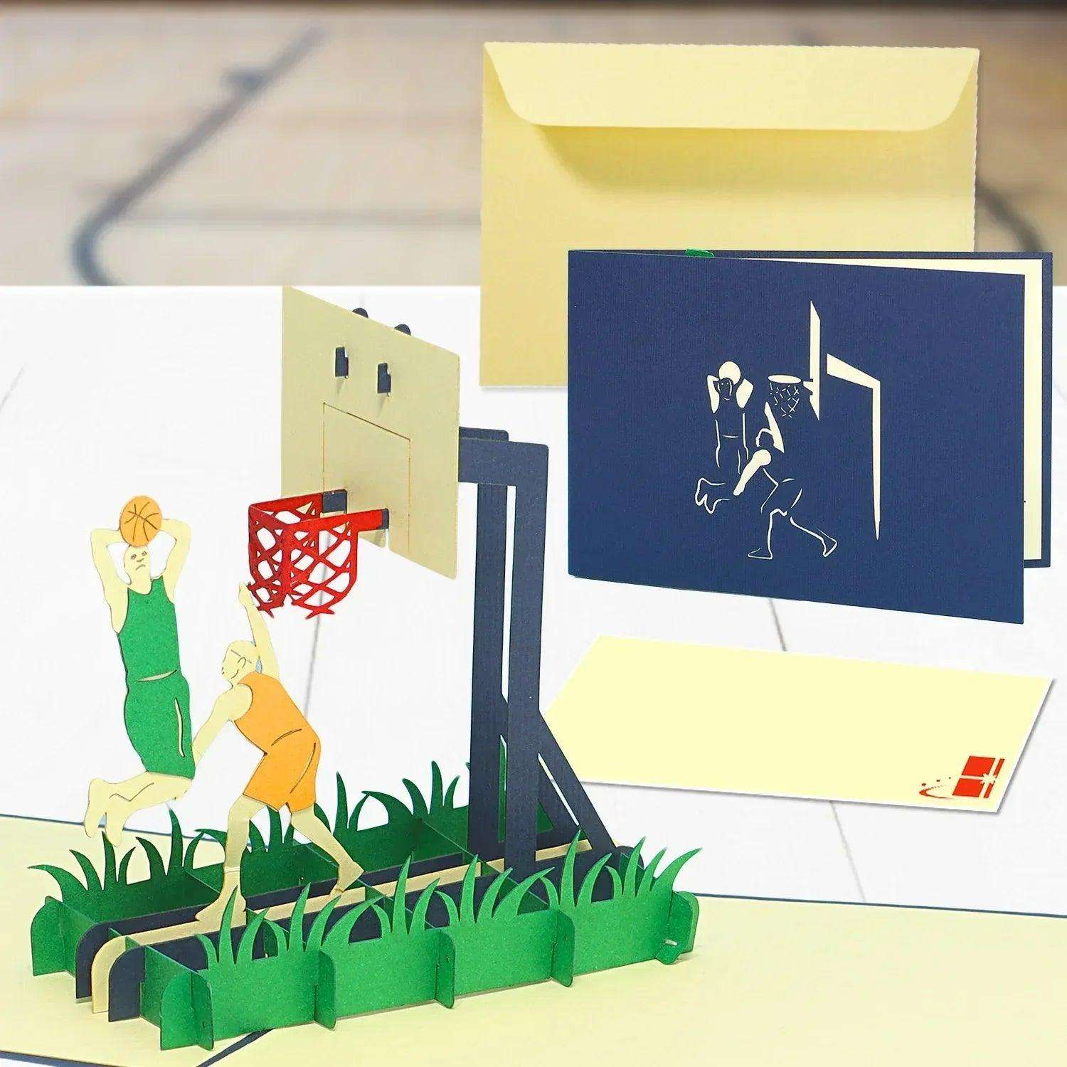 3D Pop-Up Karte Basketball Basketballfeld, N269 - LINPopUp