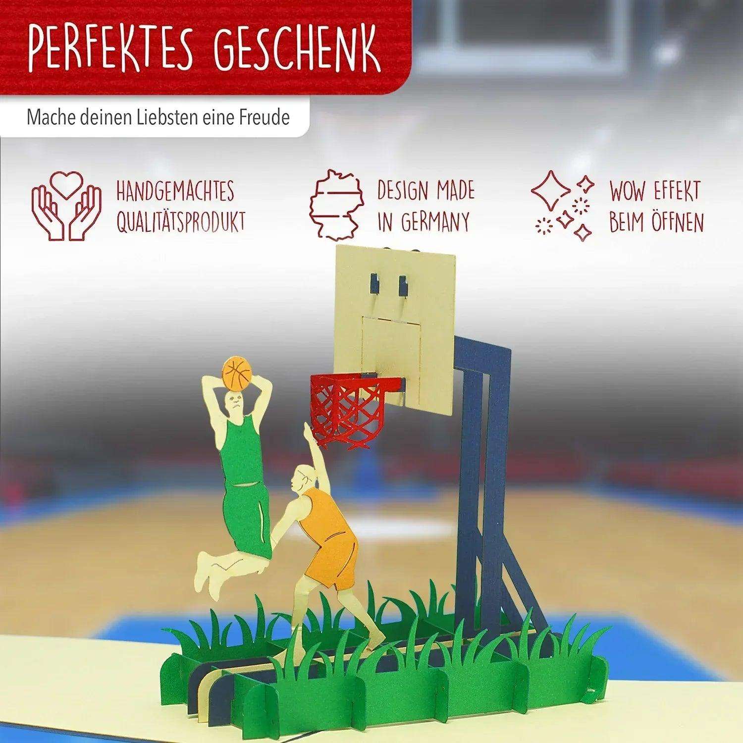3D Pop-Up Karte Basketball Basketballfeld, N269 - LINPopUp