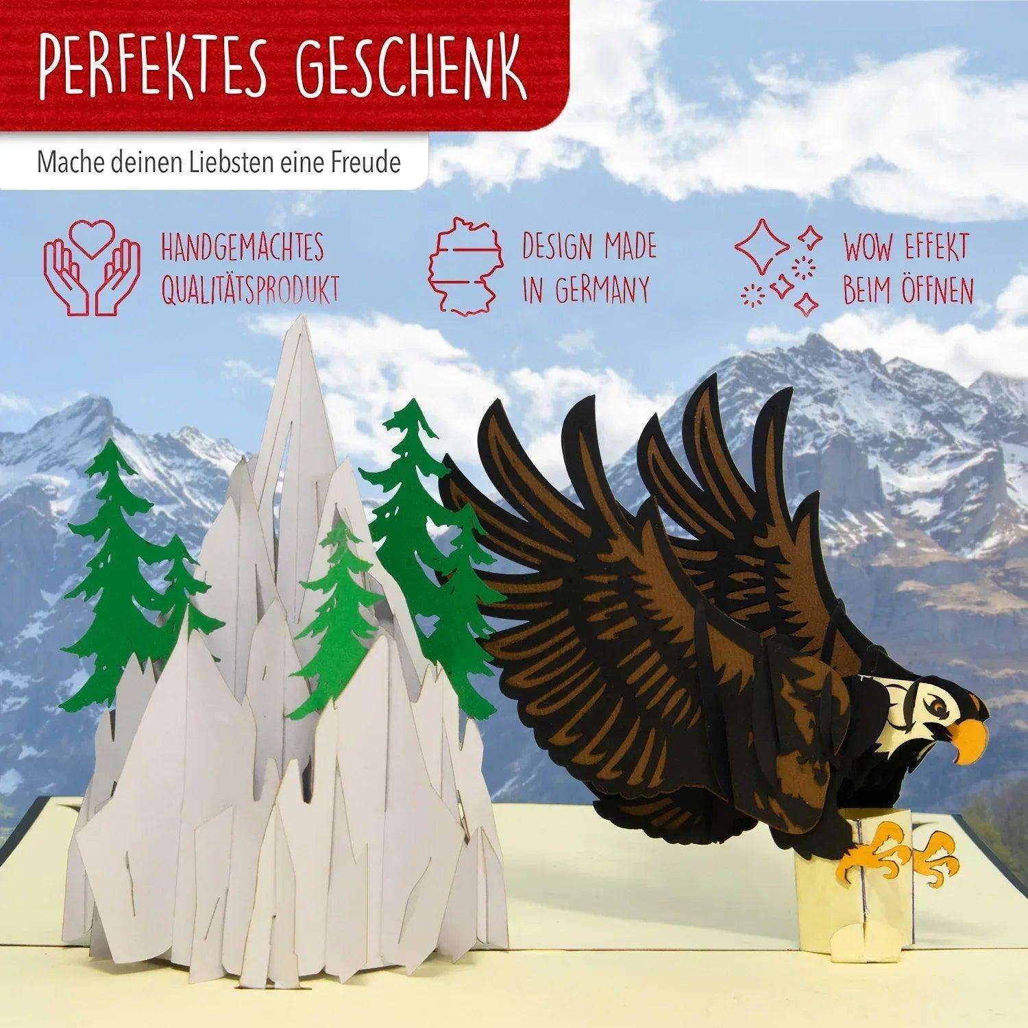 3D Pop-Up Karte Berglandschaft Adler, N53 LINPopUp N53