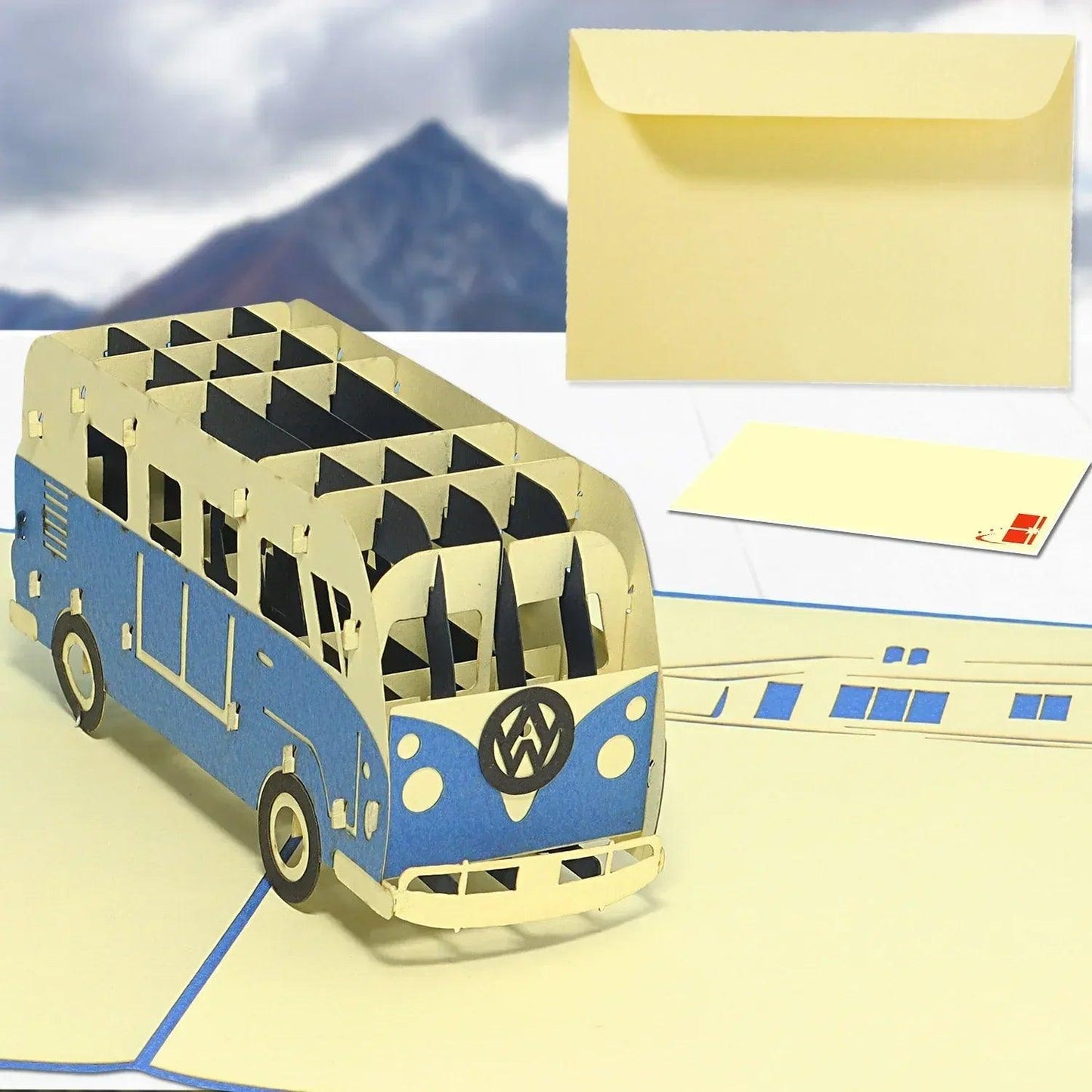 3D Pop-Up Karte, Auto, Bulli, Bus, N333 - LINPopUp