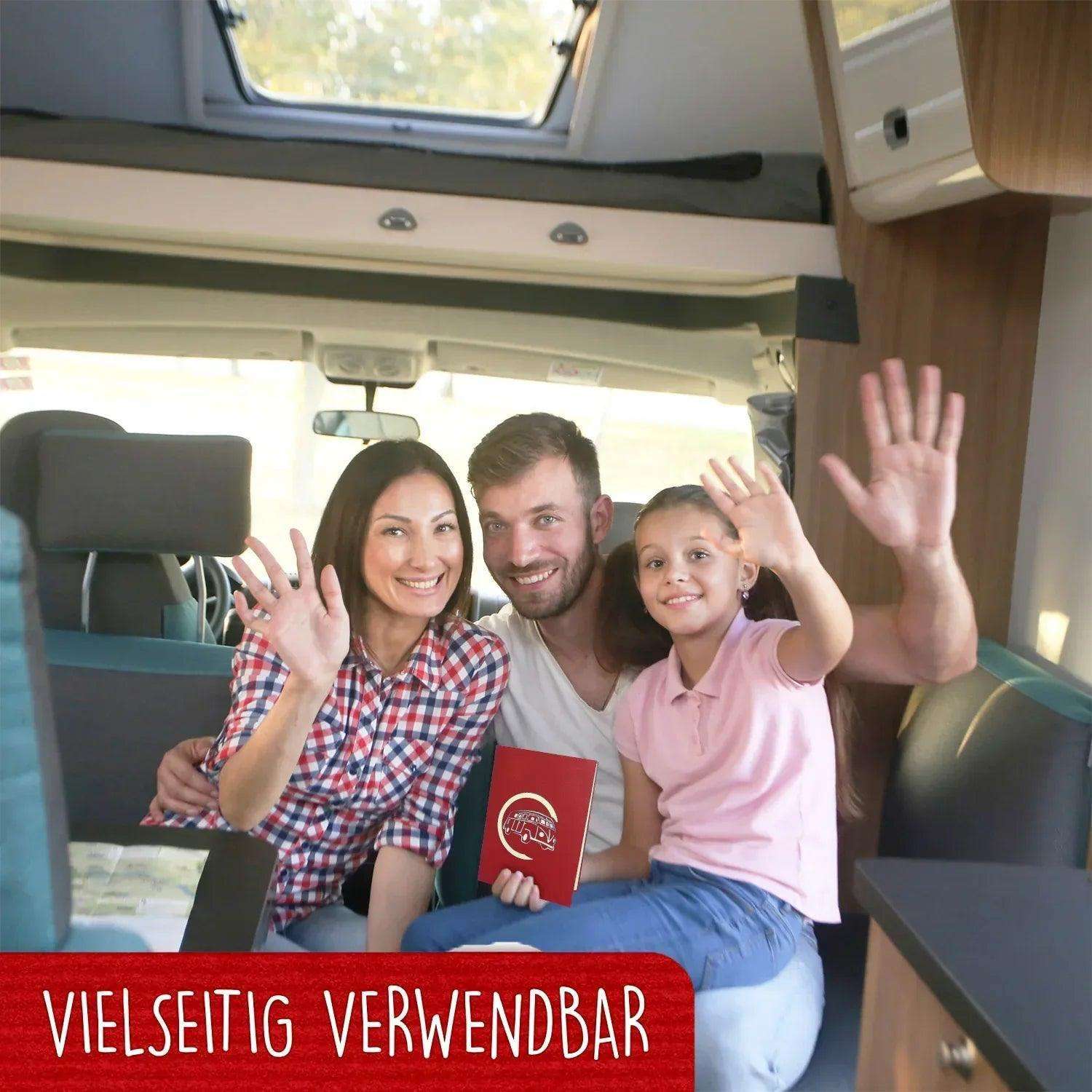 3D Pop-Up Karte Bulli Bus Rot, N334 LINPopUp N334