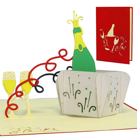 3D Pop-Up Karte Champagner Gläser, N134 LINPopUp N134