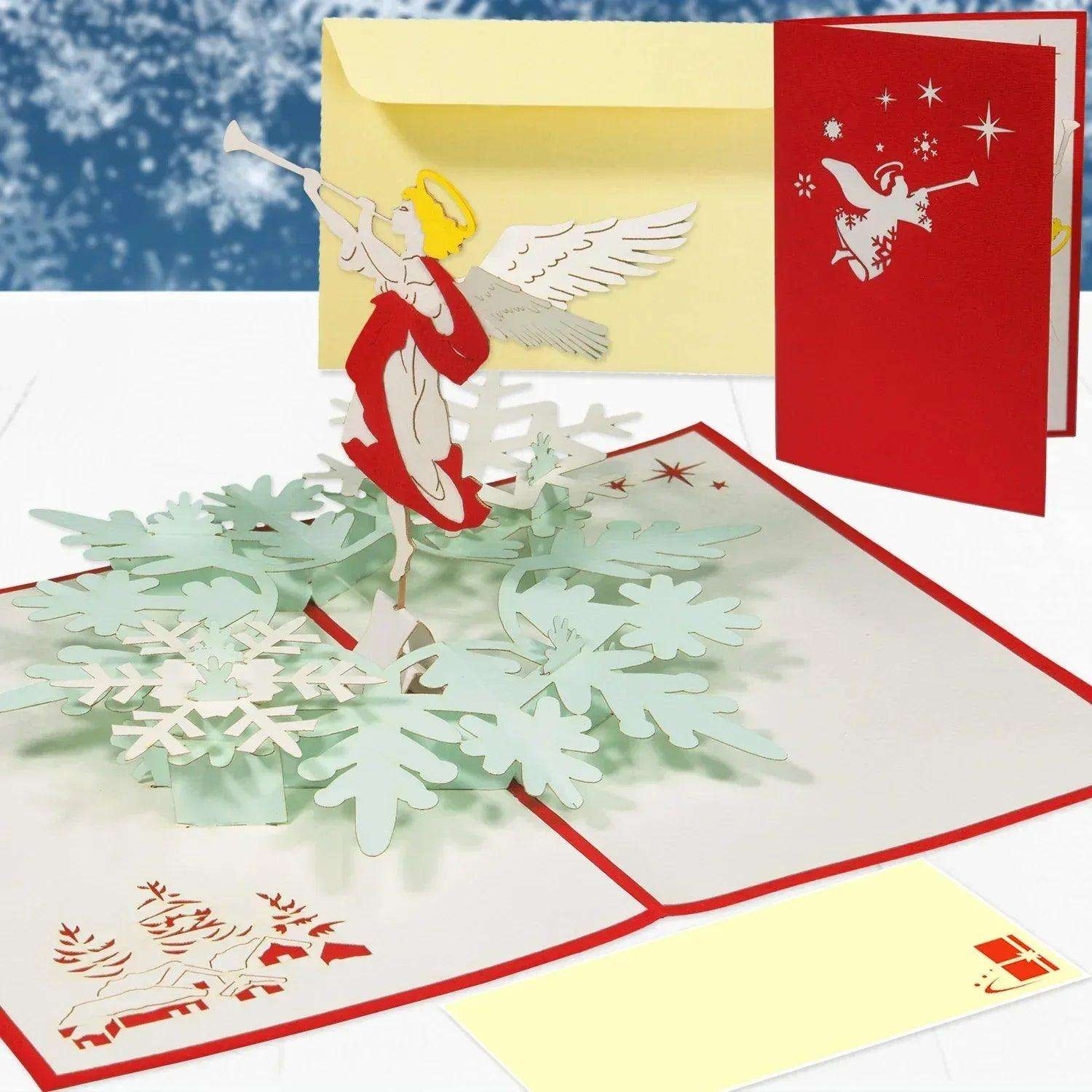 Rotierende 3D Pop-Up Karte Christkind Engel Weihnachten, N462 LINPopUp N462