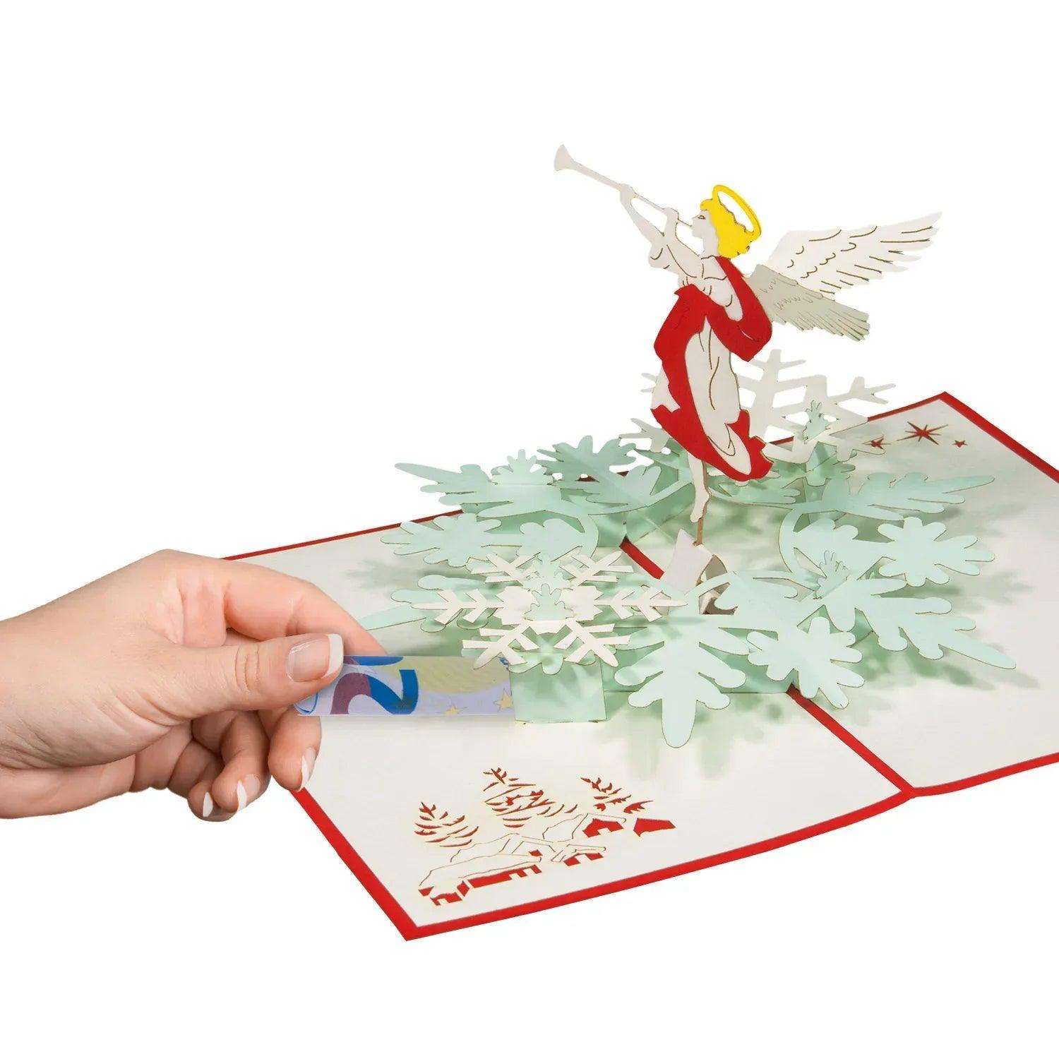 Rotierende 3D Pop-Up Karte Christkind Engel Weihnachten, N462 LINPopUp N462