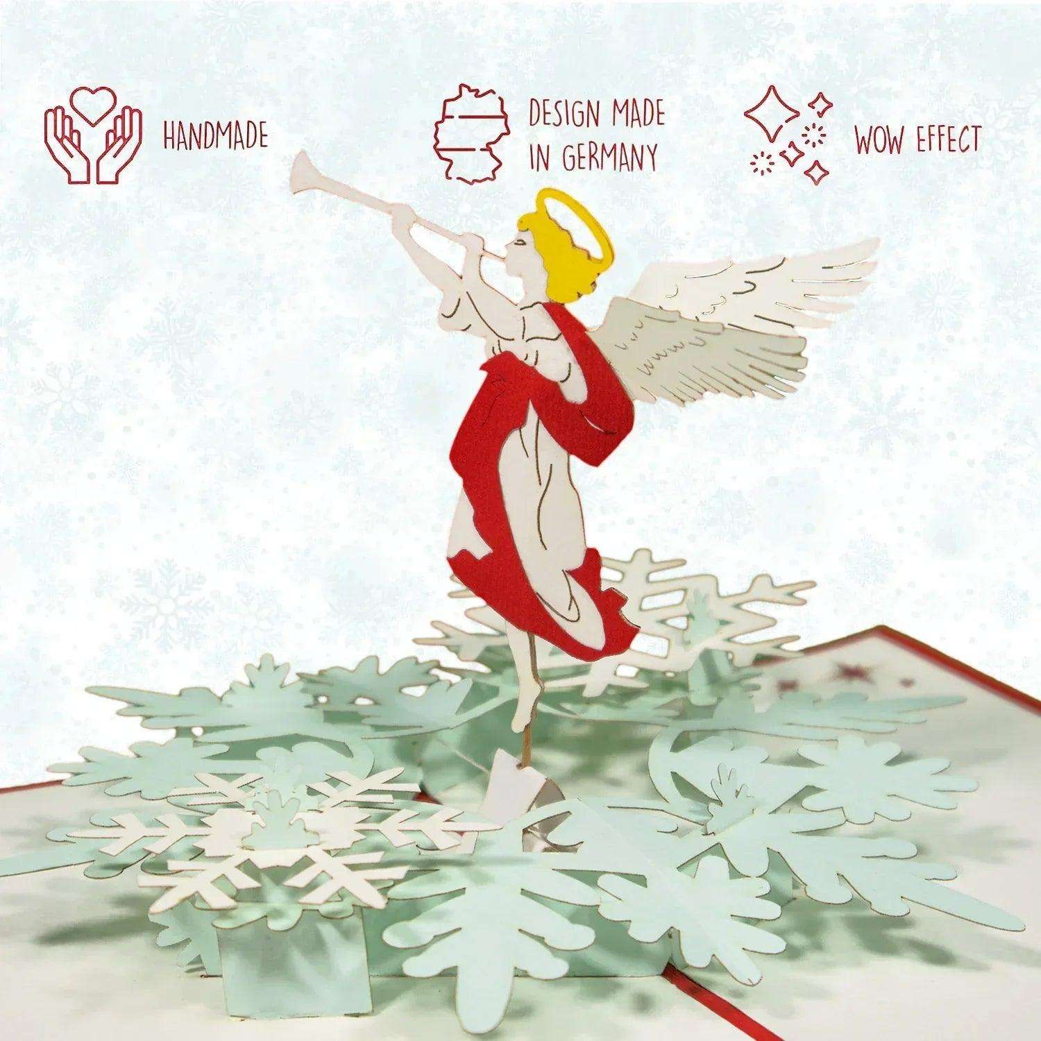 Rotierende 3D Pop-Up Karte Christkind Engel Weihnachten, N462 LINPopUp N462