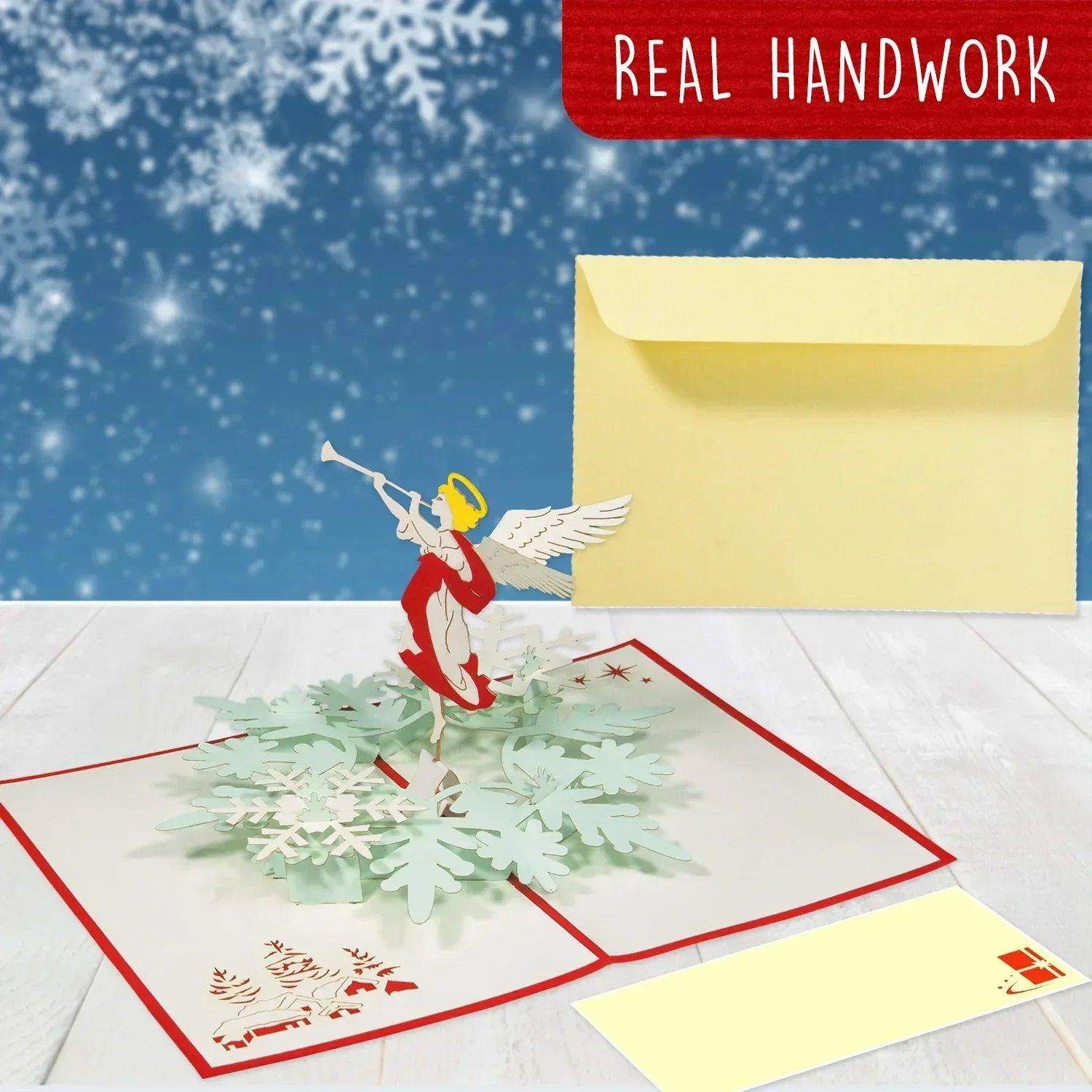 Rotierende 3D Pop-Up Karte Christkind Engel Weihnachten, N462 LINPopUp N462