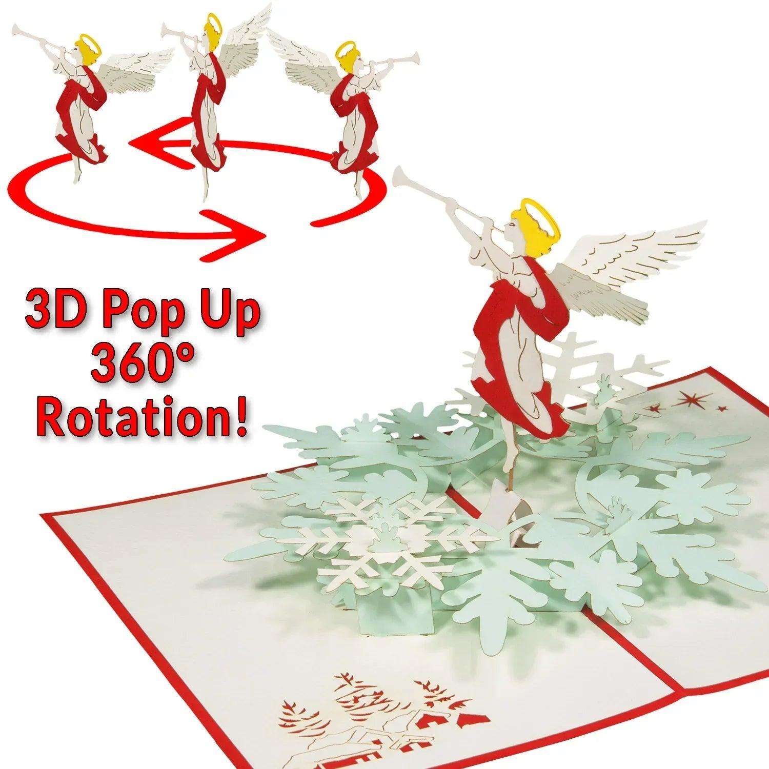 Rotierende 3D Pop-Up Karte Christkind Engel Weihnachten, N462 LINPopUp N462