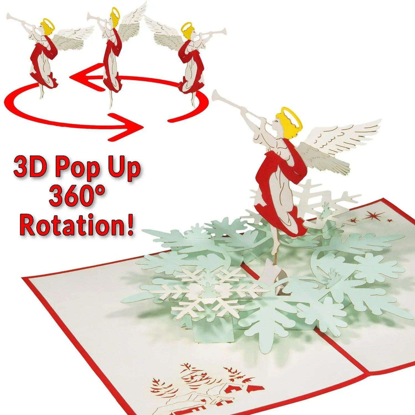 Rotierende 3D Pop-Up Karte Christkind Engel Weihnachten, N462 - LINPopUp