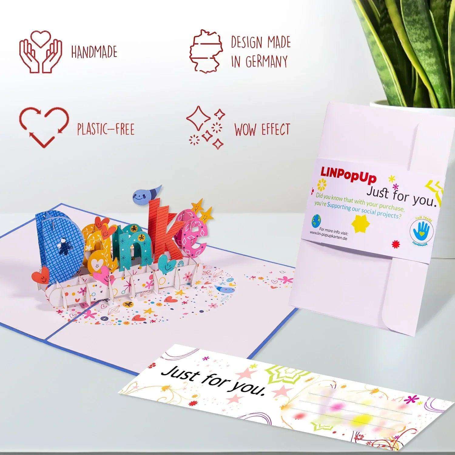 3D Pop-Up Karte Danke Dankeschön, N242 LINPopUp N242