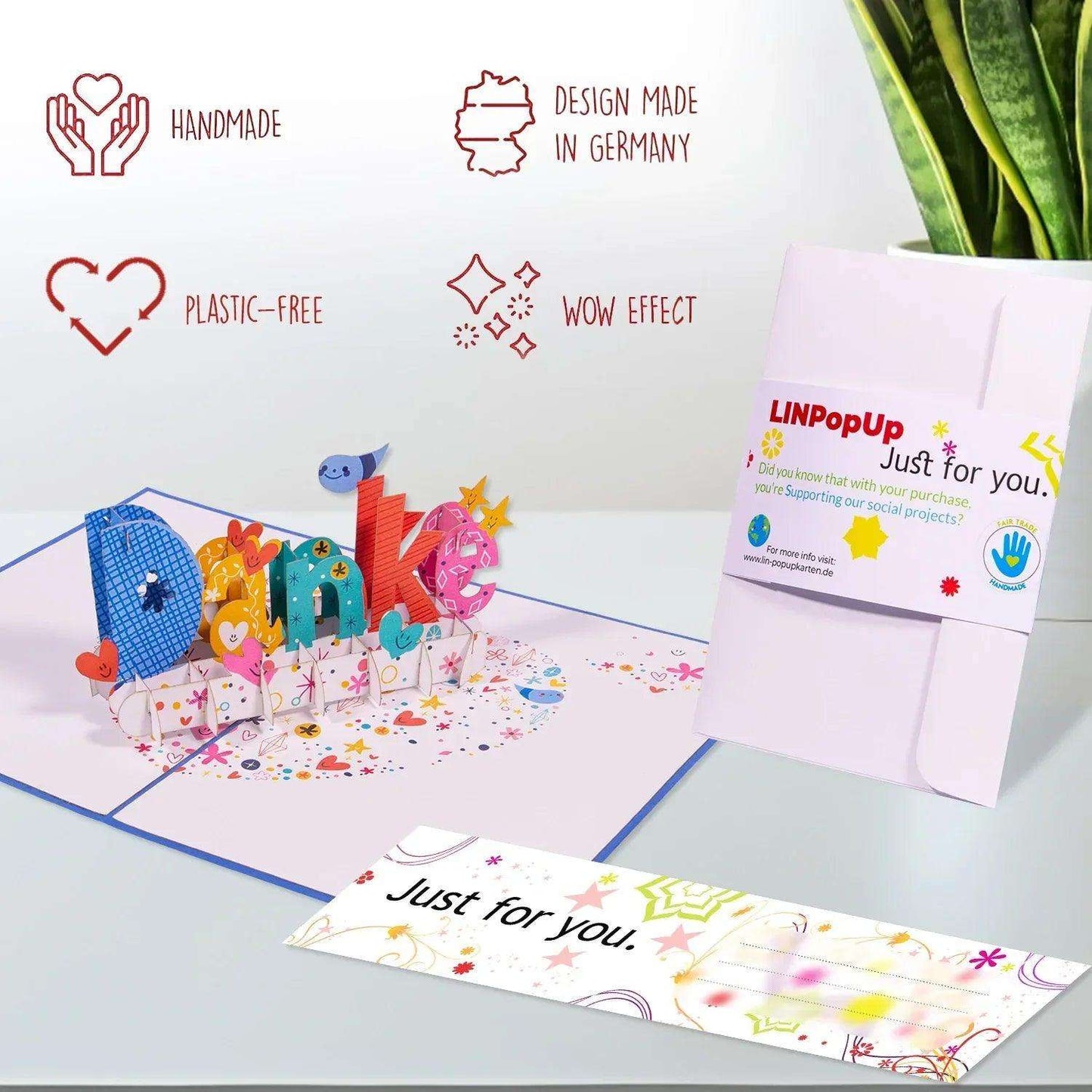 3D Pop-Up Karte Danke Dankeschön, N242 - LINPopUp