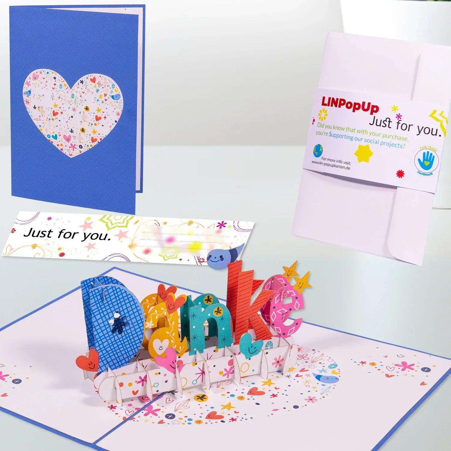 3D Pop-Up Karte Danke Dankeschön, N242 LINPopUp N242