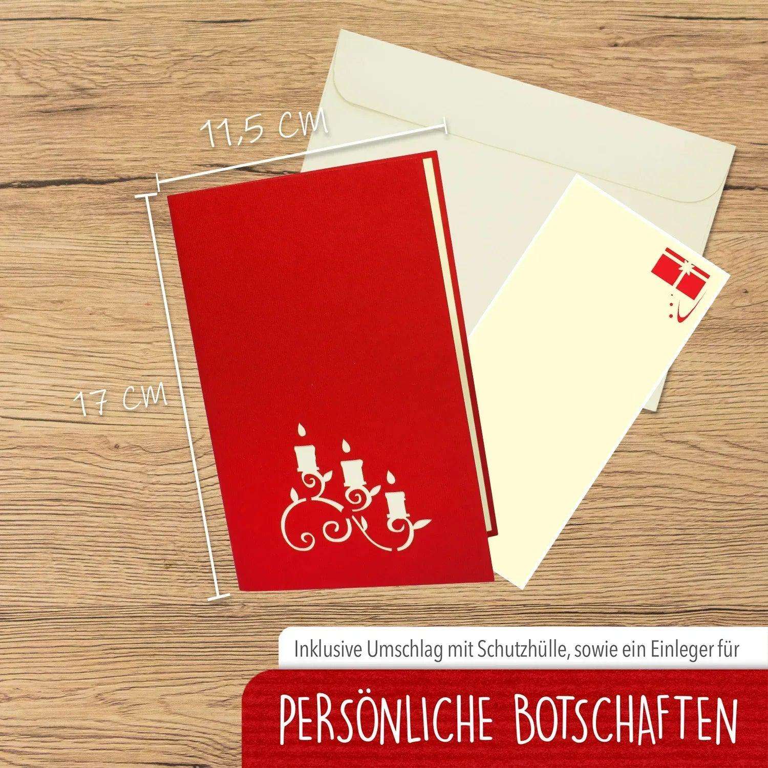 3D Pop-Up Karte Dinner Tisch Rot, N126 - LINPopUp
