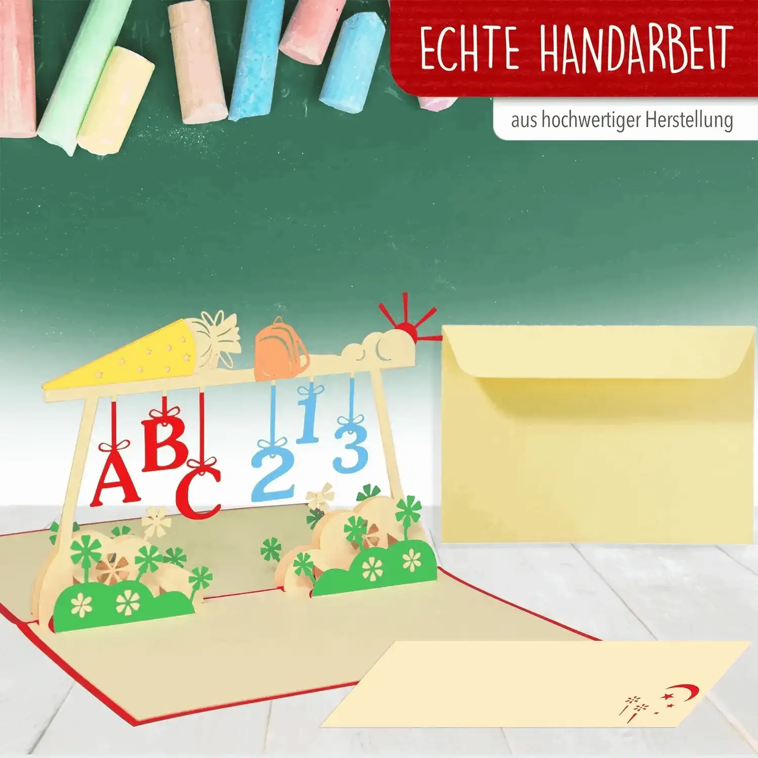 3D Pop-Up Karte Einschulung Erster Schultag, N214 - LINPopUp