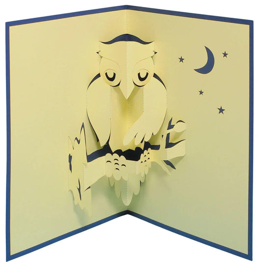3D Pop-Up Karte Eule in der Nacht, N137 - LINPopUp
