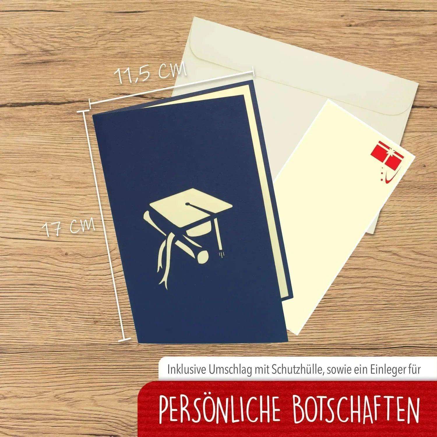 3D Pop-Up Karte Eule Urkunde Abschluss, N284 LINPopUp N284