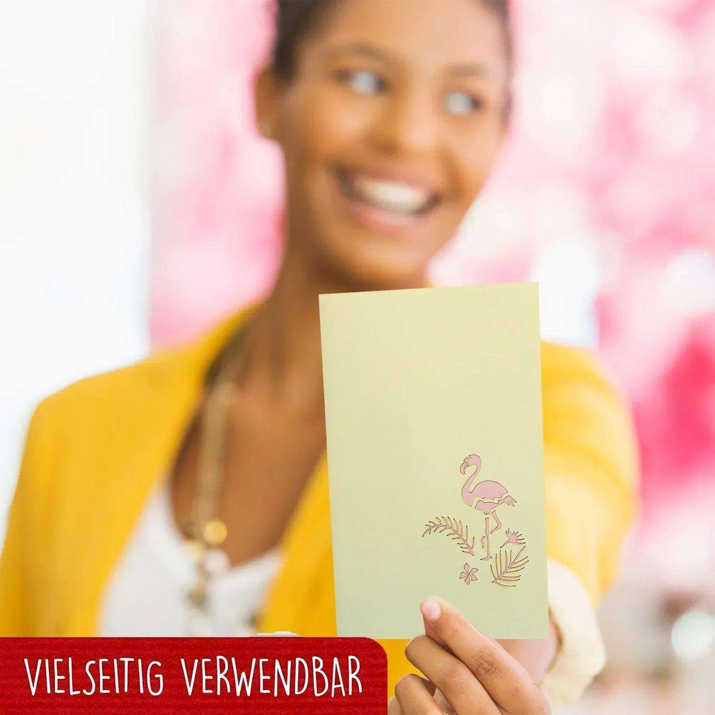 3D Pop-Up Karte Flamingos, N289 - LINPopUp