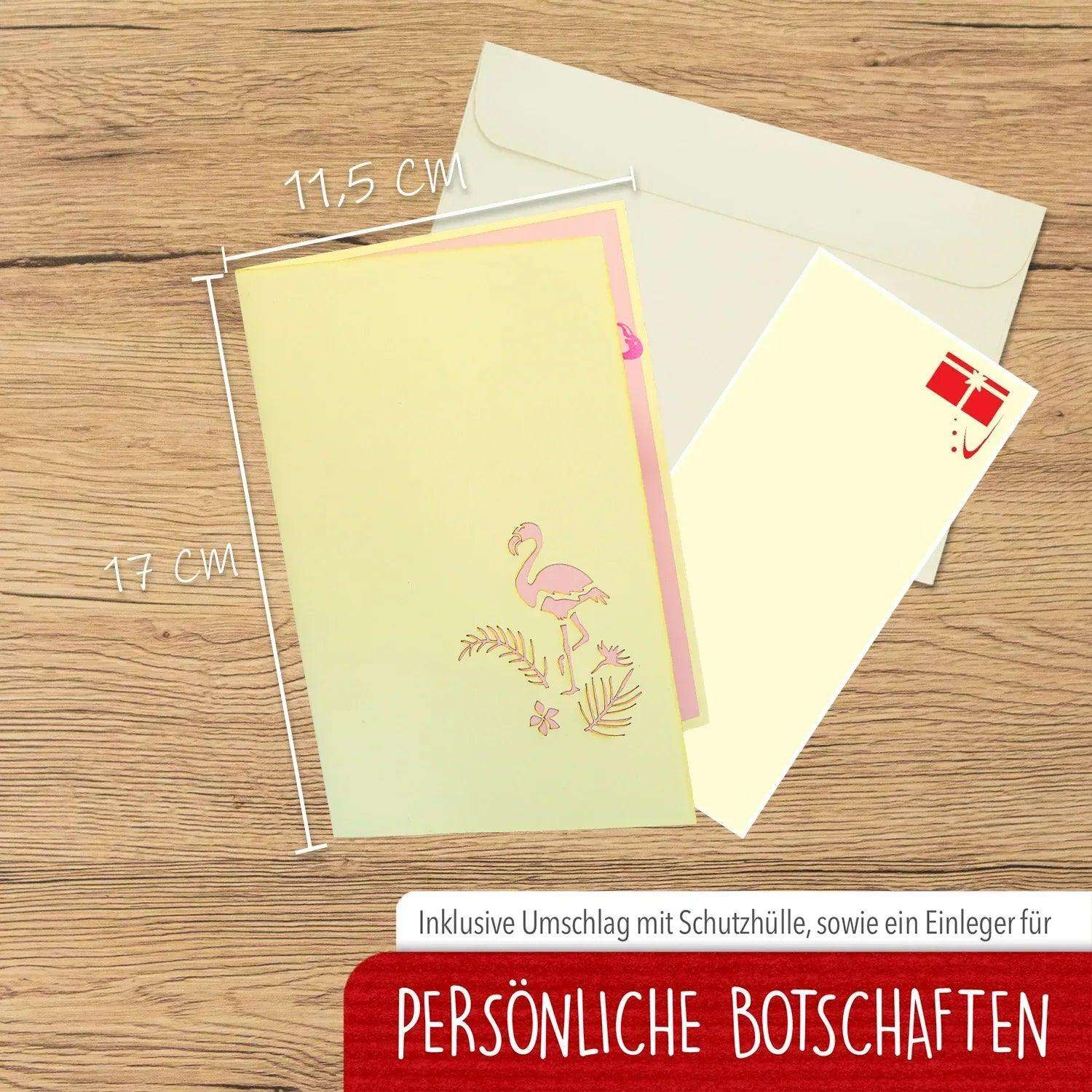 3D Pop-Up Karte Flamingos, N289 - LINPopUp