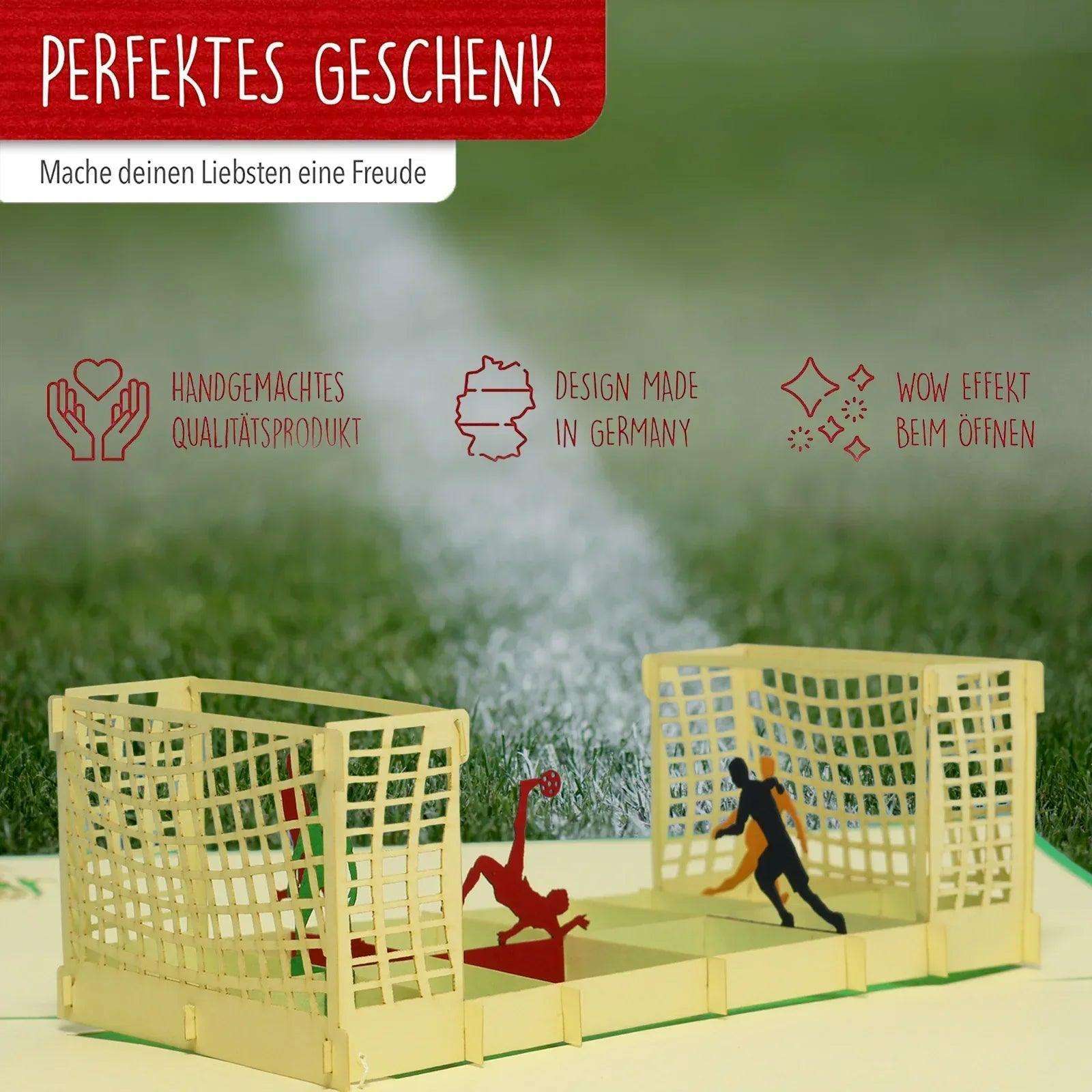 3D Pop-Up Karte Fußball Fußballfeld, N132 LINPopUp N132