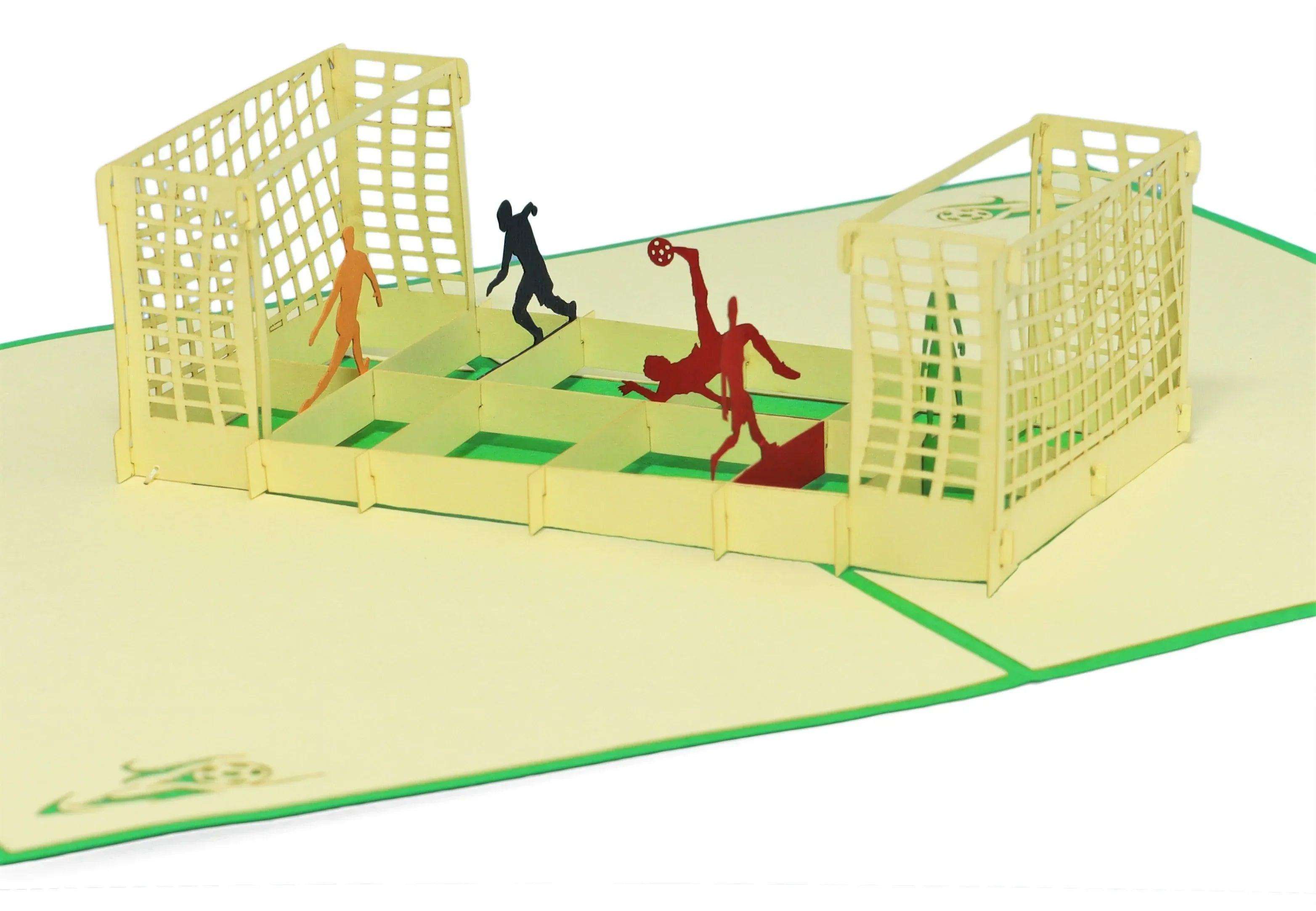 3D Pop-Up Karte Fußball Fußballfeld, N132 - LINPopUp