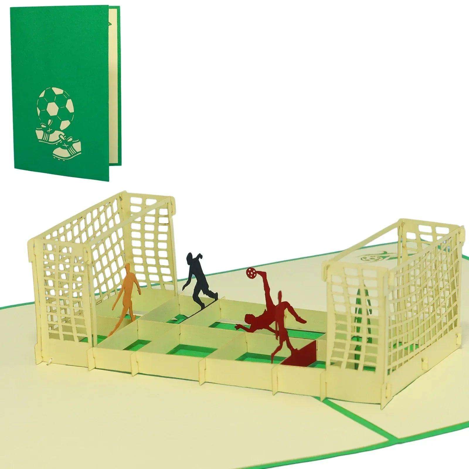 3D Pop-Up Karte Fußball Fußballfeld, N132 LINPopUp N132