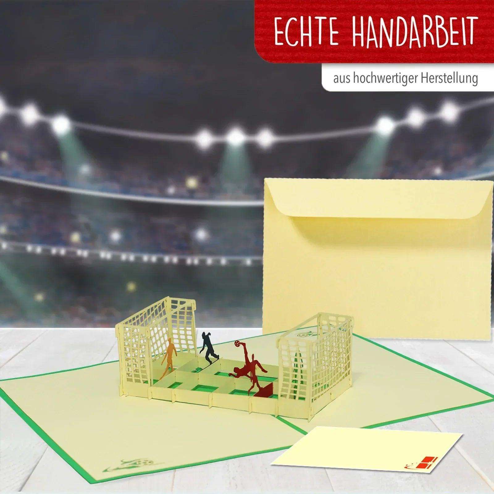 3D Pop-Up Karte Fußball Fußballfeld, N132 - LINPopUp