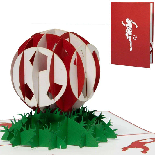 3D Pop-Up Karte Fußball Rot Weiß, N305 - LINPopUp