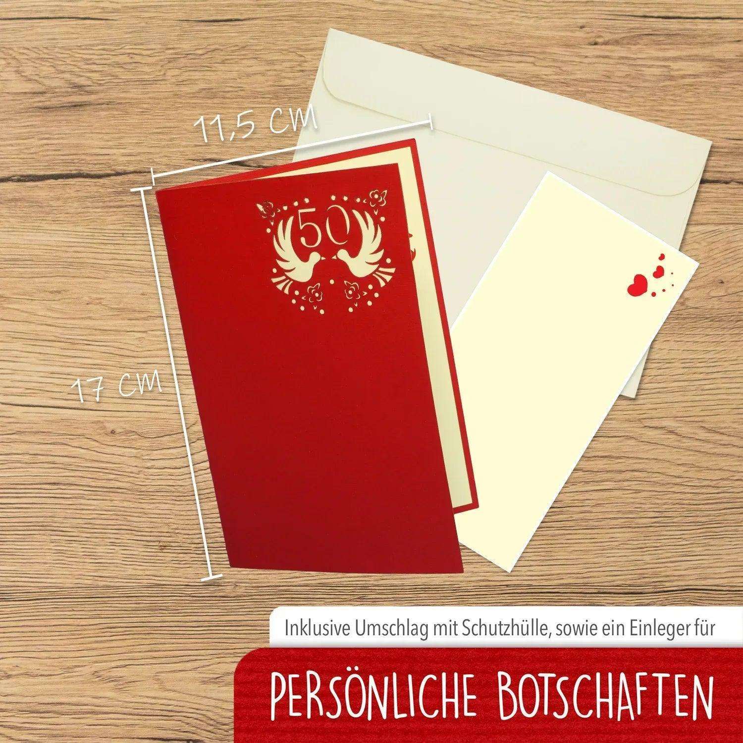 3D Pop-Up Karte Goldene Hochzeit 50 Jahre, N380 LINPopUp N380