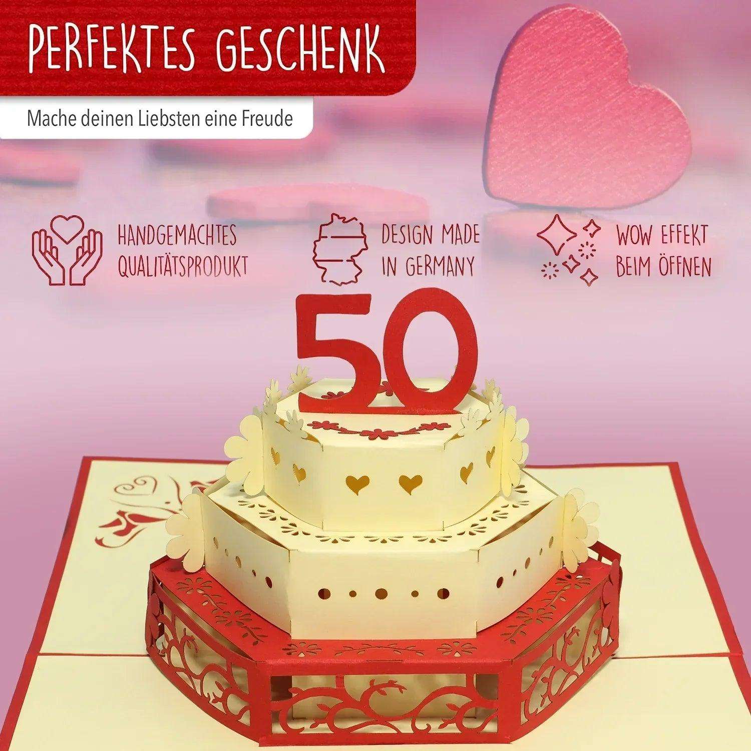 3D Pop-Up Karte Goldene Hochzeit 50 Jahre, N380 LINPopUp N380