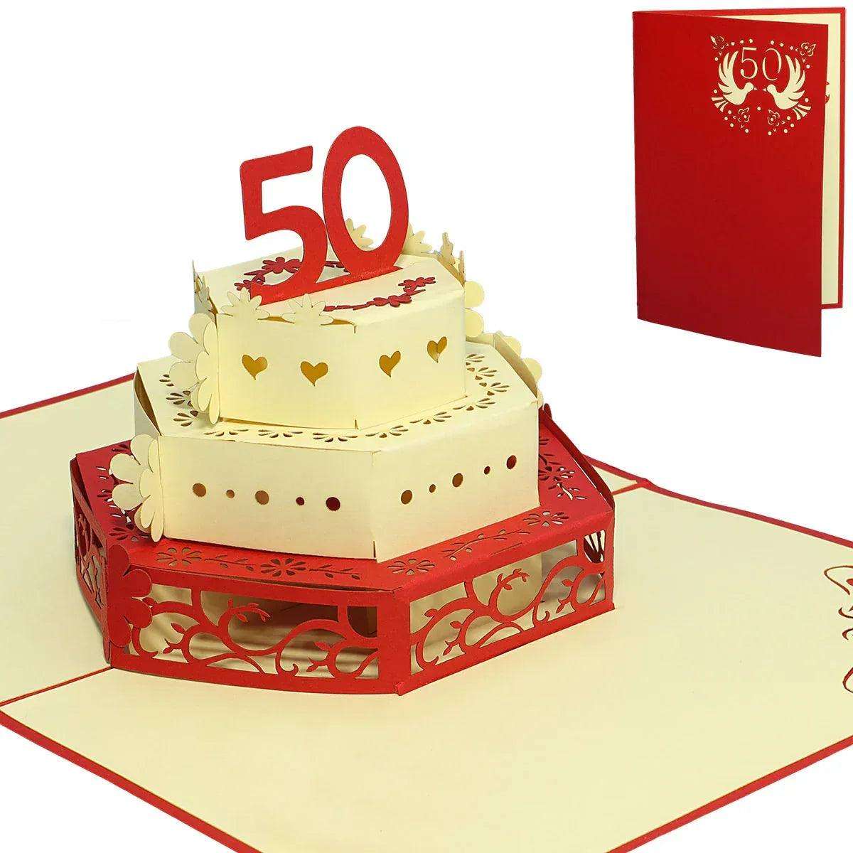 3D Pop-Up Karte Goldene Hochzeit 50 Jahre, N380 LINPopUp N380