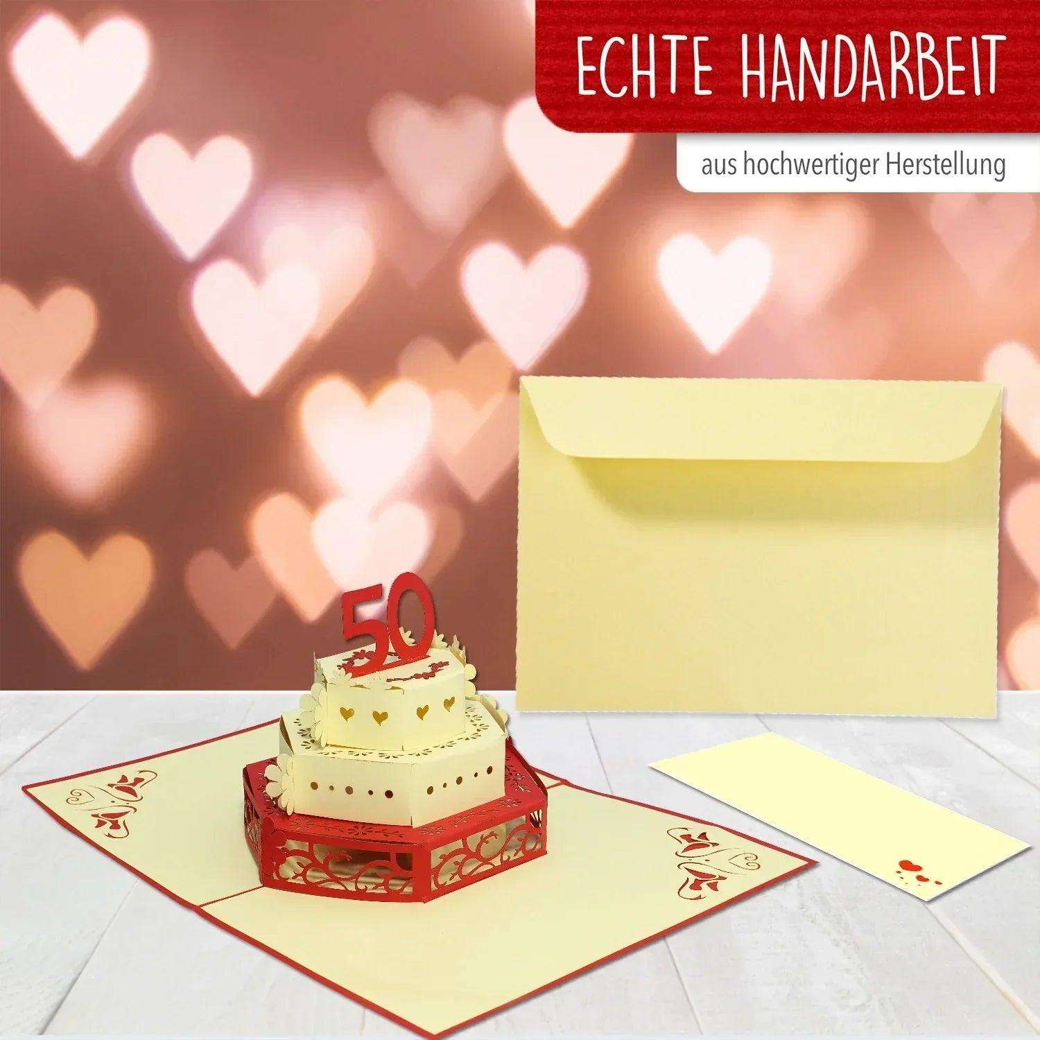 3D Pop-Up Karte Goldene Hochzeit 50 Jahre, N380 LINPopUp N380